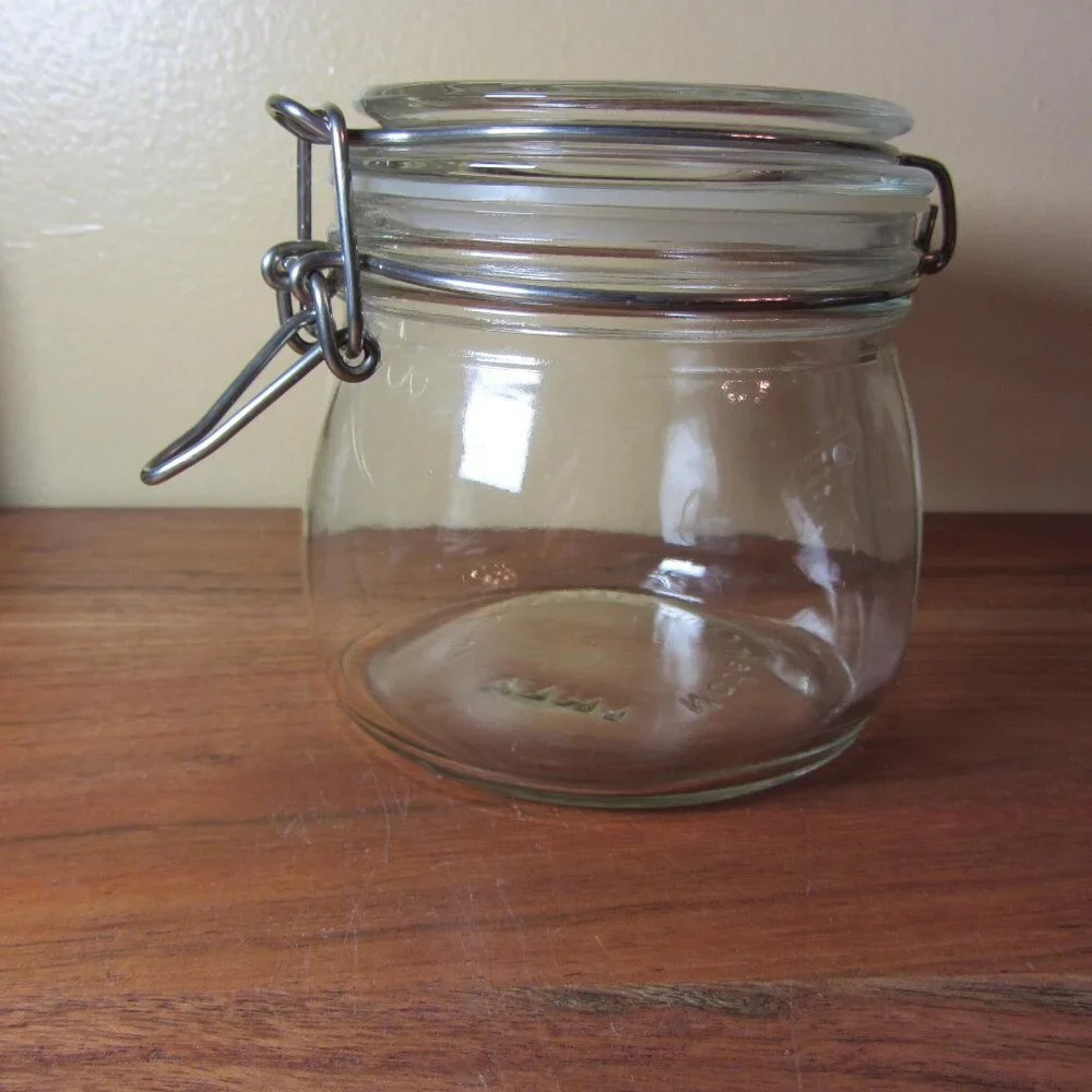 3 for $24 - glass storage container jar wire close ikea (H164)